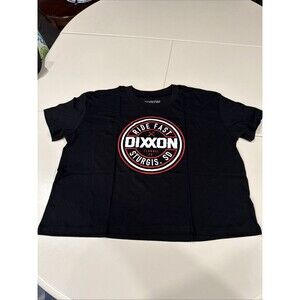 Dixxon Shirt Womens Large Black Ride Fast Sturgis SD Crop Top Motorcycle Biker